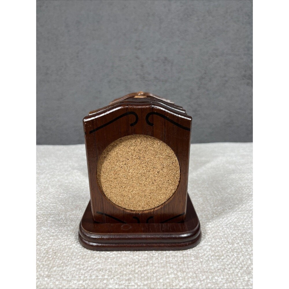 Vintage Japan 1950s Wooden 8 Coaster Set Stand Gail Craft Rare MCM Moody Barware - Picture 2 of 9